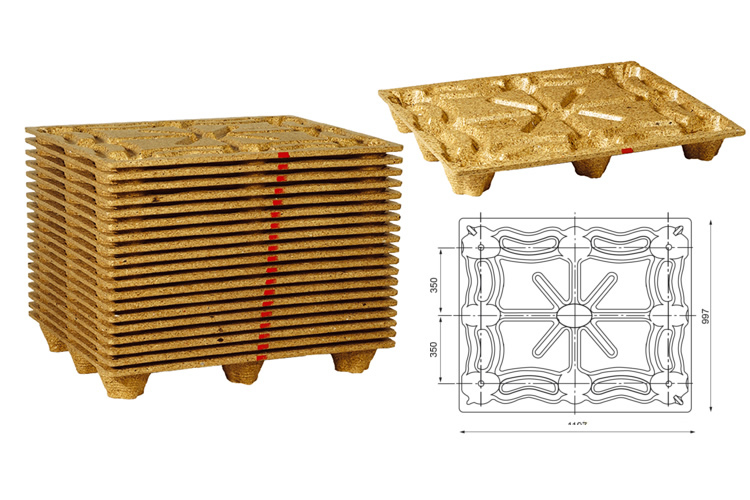 Geperste houtvezel pallets 100x120 voor 1250 kg